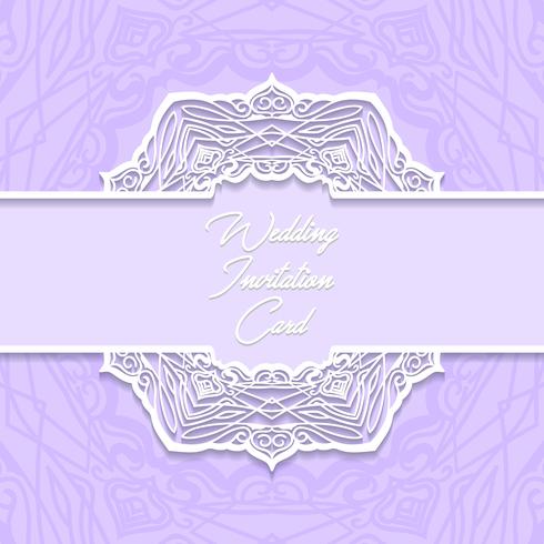 wedding invitation card paper cut design vector