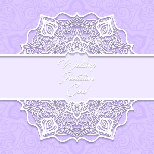 wedding invitation card paper cut design vector