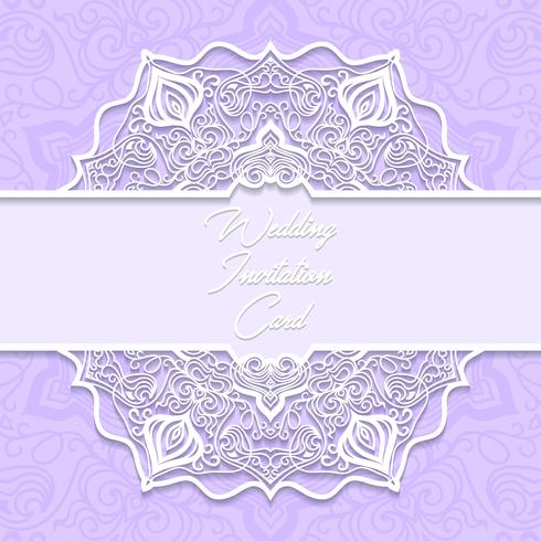 wedding invitation card paper cut design vector