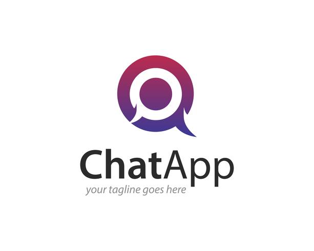 aplicación de chat logo icono vector