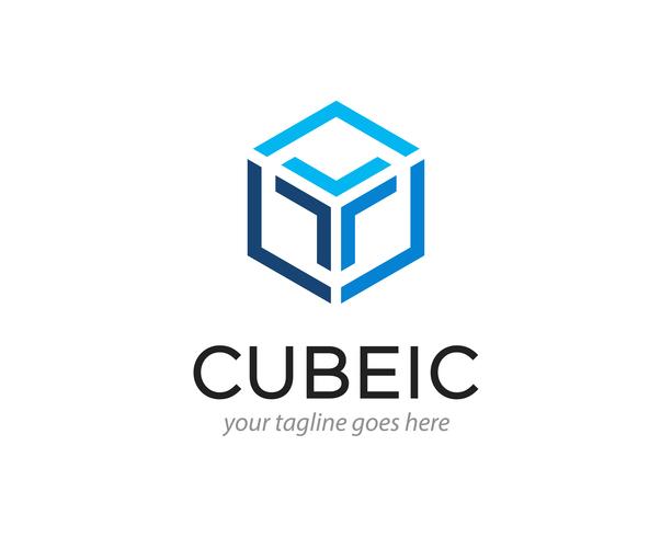 Abstract Cube Hexagon Logo Design Vector Illustration