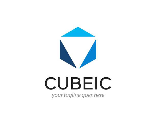 Abstract Cube Hexagon Logo Design Vector Illustration