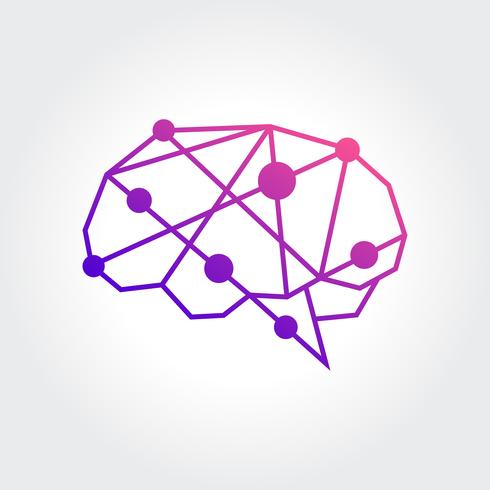 Diseño abstracto del símbolo del cerebro vector