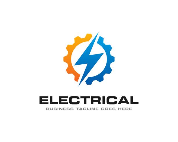 Eléctrico Trueno Logo Icon Vector