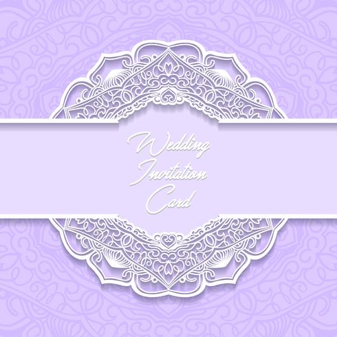 wedding invitation card paper cut design vector