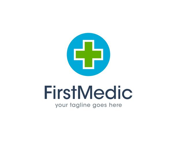 Primer icono de logotipo de salud médica Vector