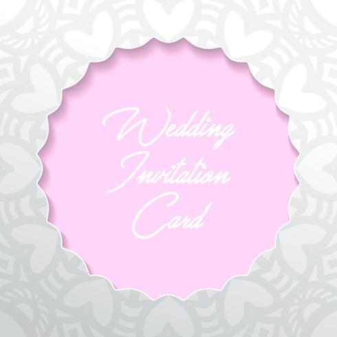 Tarjeta de invitación de boda papel cortado diseño vector