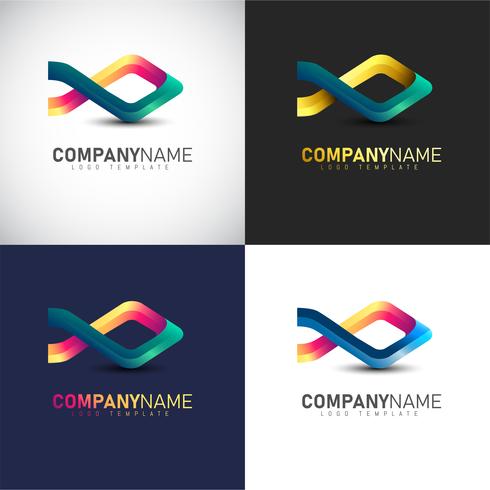 Plantilla de logotipo 3D abstracto para tu marca de empresa vector