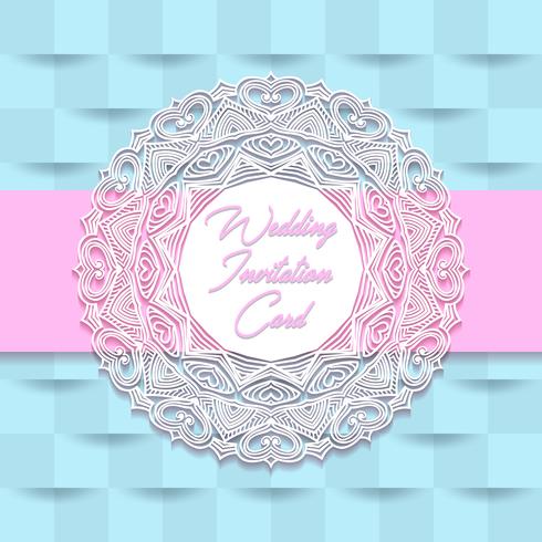 wedding invitation card paper cut design vector