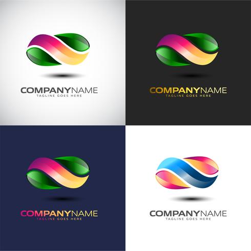 Abstract 3D Infinity logo Template for your Company Brand vector