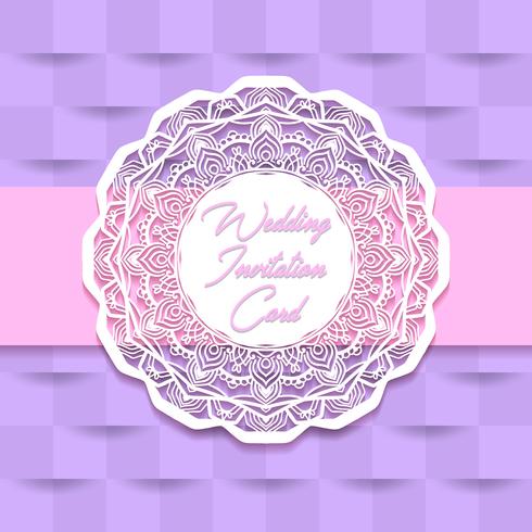 wedding invitation card paper cut design vector