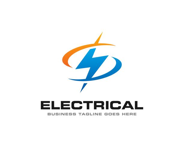 Eléctrico Trueno Logo Icon Vector