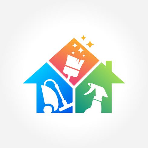 House Cleaning Business Symbol Design vector