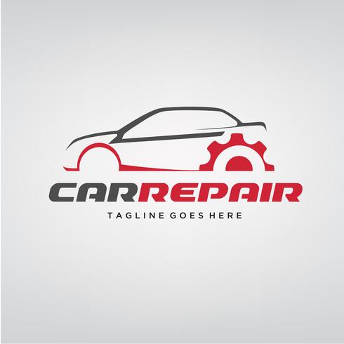 Diseño elegante del logotipo de la reparación del coche vector