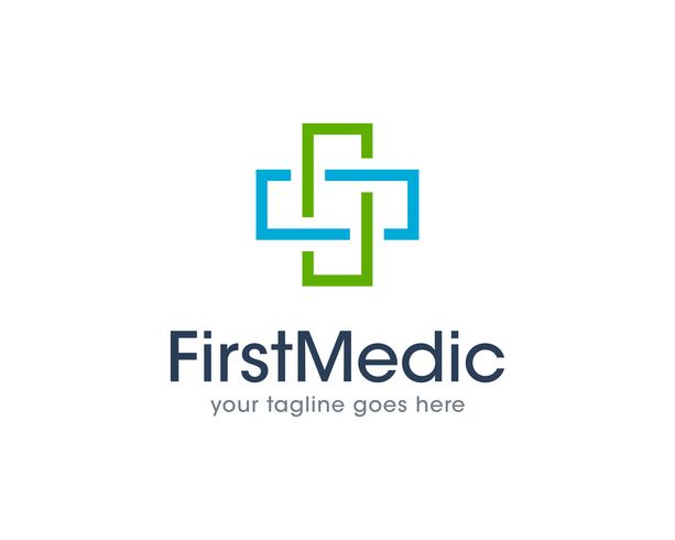 Primer icono de logotipo de salud médica Vector