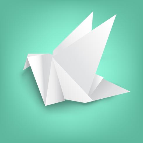 sabiduría en el plegado de papel de aves vector