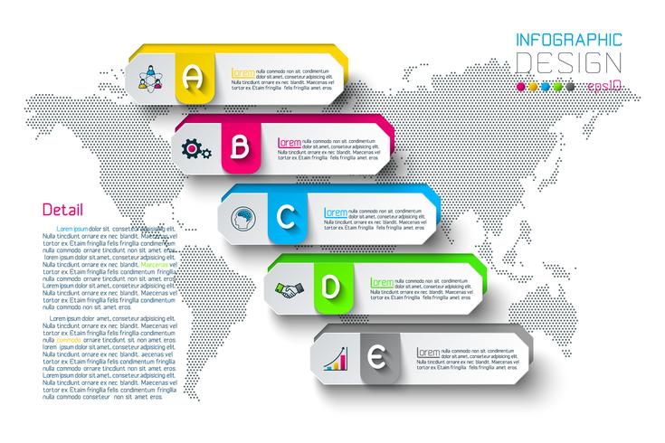 Hexágono de negocios etiquetas barra de grupos de infografía forma. vector