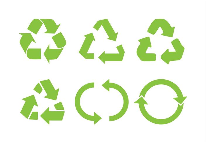 Recicle el icono del vector. Reciclar Reciclar conjunto símbolo ilustración - Vector