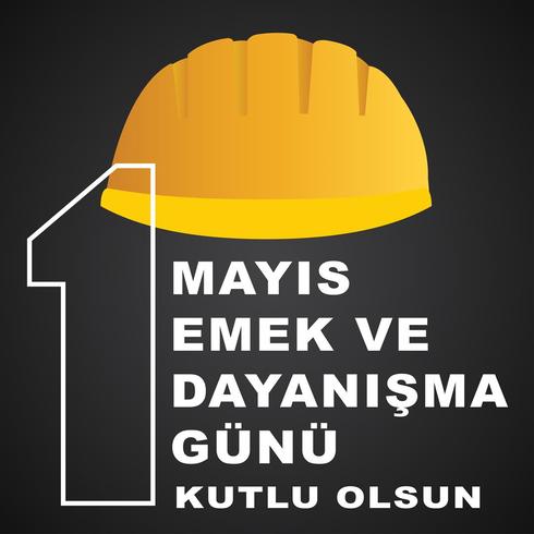 1 may labour day postervector. Turkish holiday on May Day is a day of work and solidarity. Translation from Turkish a day of work and solidarity. vector