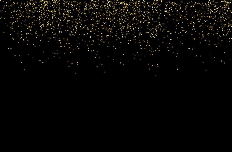 waterfalls golden glitter sparkle-bubbles champagne particles stars black background happy new year holiday concept. vector