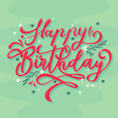 Feliz cumpleaños tipografía vector