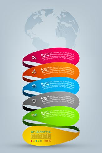 Business infographic with 5 steps. vector