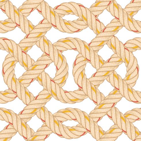 Seamless pattern with rope bending. vector