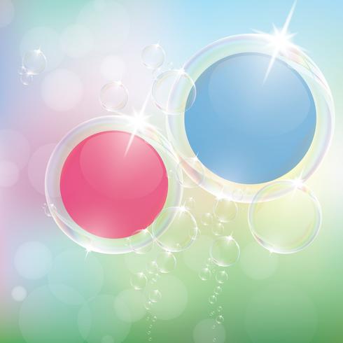 Realistic soap bubbles with rainbow reflection set isolated eps10 vector illustration.