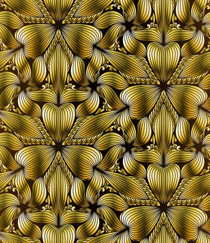 Abstract seamless geometric gold pattern vector