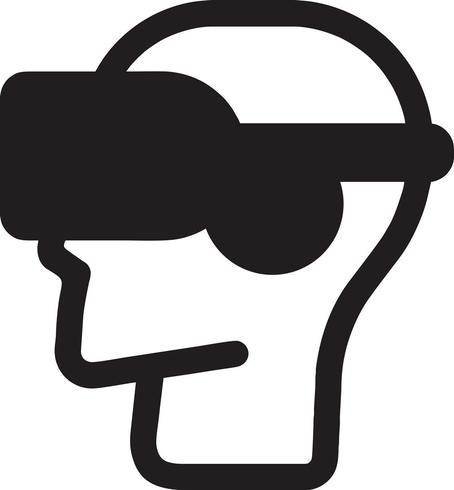 man wearing virtual reality headset abstract vr world with lines vector illustration.