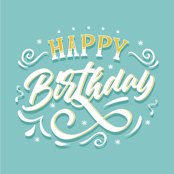 Download Happy Birthday Typography Vector - Download Free Vectors ...