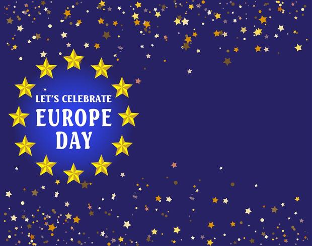 Europe Day. Annual public holiday in May. Is the name of two annual observance days - 5 May by the Council of Europe and 9 May by the European Union. Poster, card, banner and background. Vector - Vektör