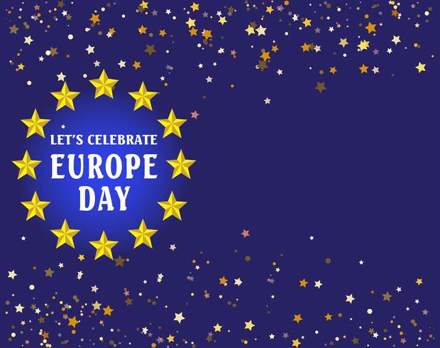 Día de Europa. Día festivo anual en mayo. Es el nombre de dos días anuales de observancia: el 5 de mayo por el Consejo de Europa y el 9 de mayo por la Unión Europea. Cartel, tarjeta, banner y fondo. Foto de archivo - Vektör vector