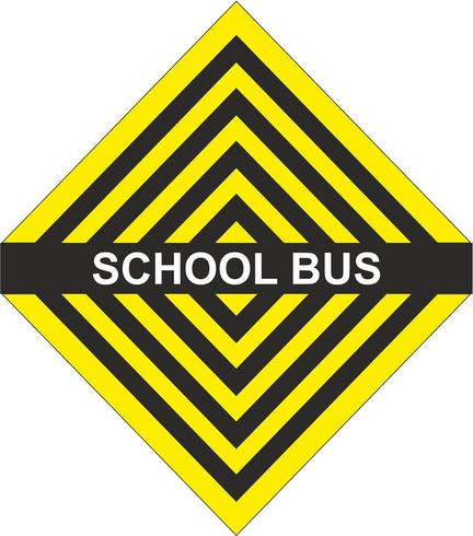 School bus yellow black arrow. vector