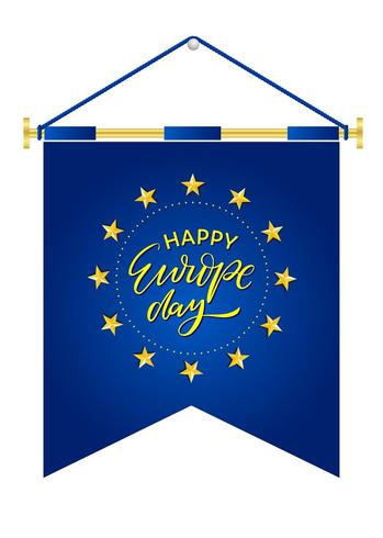 Europe Day. Annual public holiday in May. Is the name of two annual observance days - 5 May by the Council of Europe and 9 May by the European Union. Poster, card, banner and background. Vector - Vektör