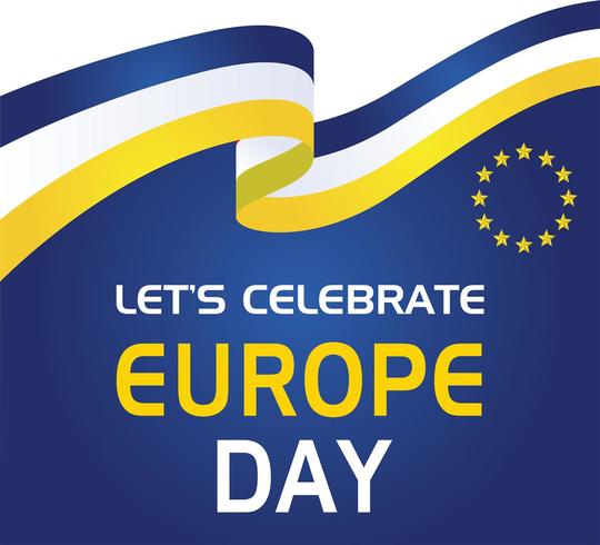 Europe Day. Annual public holiday in May. Is the name of two annual observance days - 5 May by the Council of Europe and 9 May by the European Union. Poster, card, banner and background. Vector - Vektör