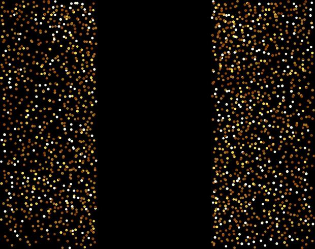 cascadas brillo dorado brillo burbujas burbujas partículas estrellas fondo negro feliz año nuevo concepto de vacaciones. vector