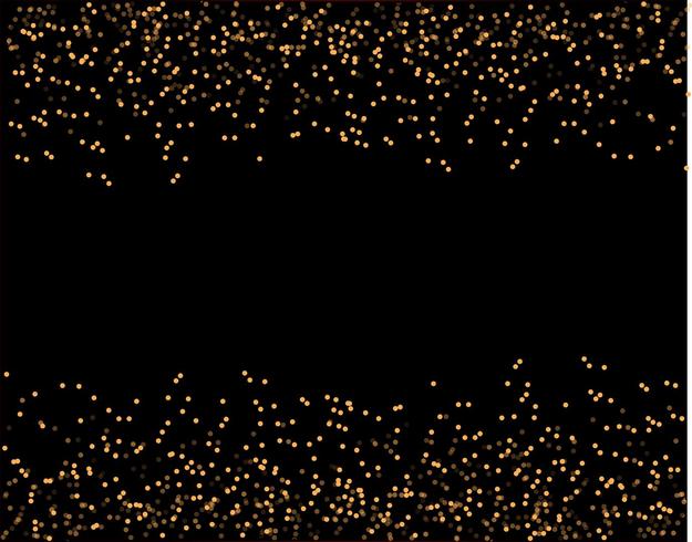 cascadas brillo dorado brillo burbujas burbujas partículas estrellas fondo negro feliz año nuevo concepto de vacaciones. vector