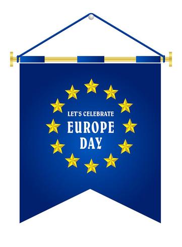 Europe Day. Annual public holiday in May. Is the name of two annual observance days - 5 May by the Council of Europe and 9 May by the European Union. Poster, card, banner and background. Vector - Vektör