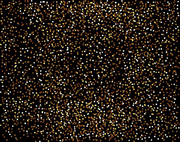 cascadas brillo dorado brillo burbujas burbujas partículas estrellas fondo negro feliz año nuevo concepto de vacaciones. vector