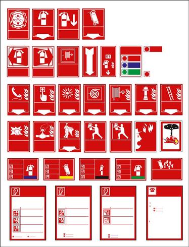  set of mandatory sign, hazard sign, prohibited sign, occupational safety and health signs, warning signboard, fire emergency sign. for sticker, posters, and other material printing. easy to modify. vector. vector