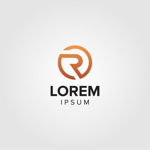 Design Concept Creativo Lettera R Logo Con Colore Arancione