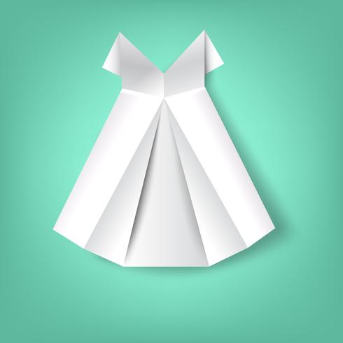 Dress folded paper vector