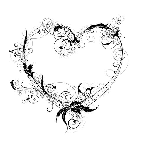 Ornamental Flower heart vector