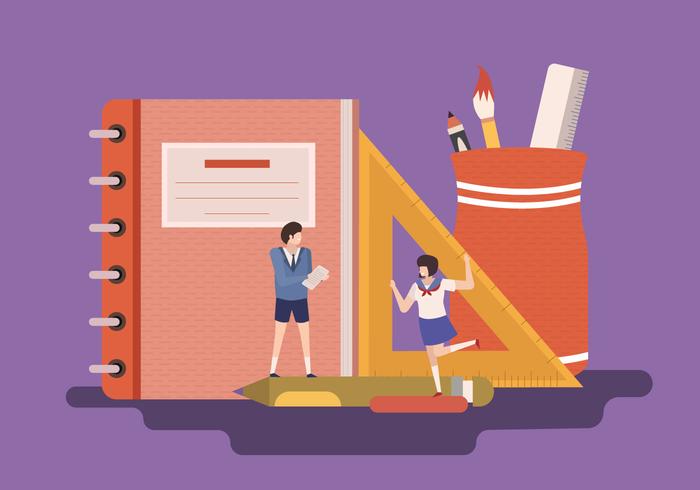 Back to School Concept Illustration Flat Vector