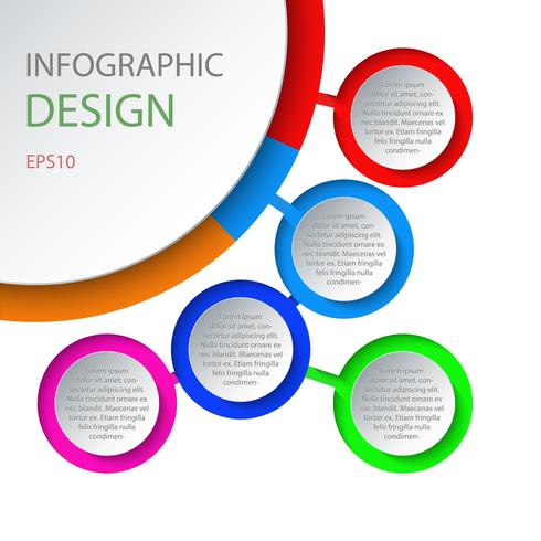 Abstract 3D infographic template with a five steps for success. vector