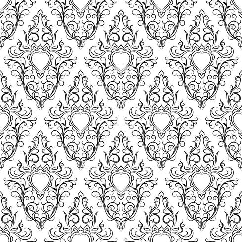 Floral element with seamless background. vector