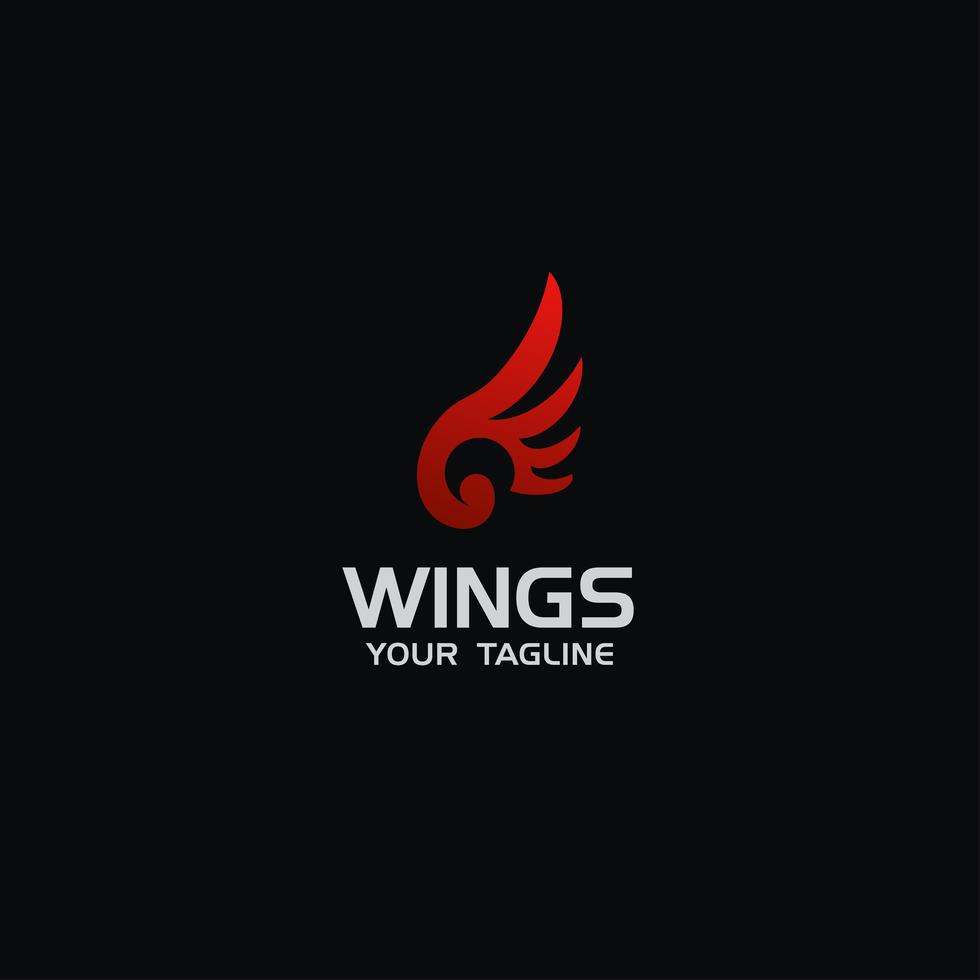 Creative Wings Logo concept design with red color 562600 Vector Art at