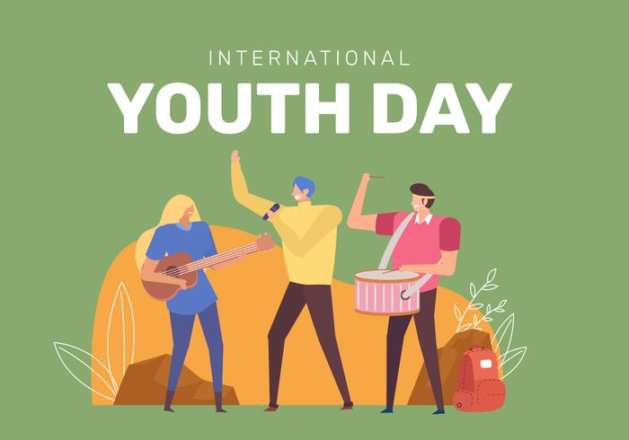 Celebrando el Día Internacional de la Juventud. vector