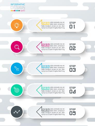 Infographics on abstract soft gray wave seamless background. vector